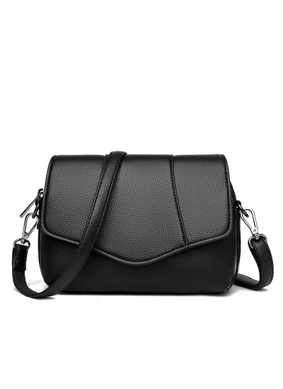 Soft Leather Flip Small Round Shoulder Bag