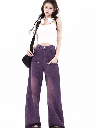 Vintage Purple Wide-leg Pants Jeans