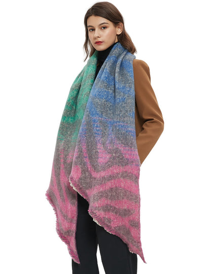 Jacquard Zebra Diagonal Scarf