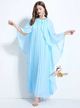 Summer Pleated Silm Waist Dress