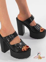 Summer Fishmouth Thick Heels High Heels Sandals