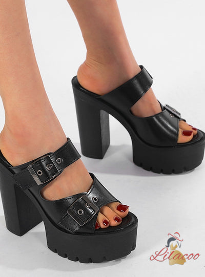 Summer Fishmouth Thick Heels High Heels Sandals