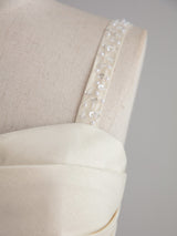 Champagne Satin Straps Wedding Dress