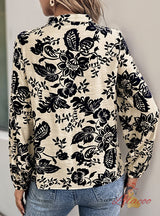 Women Retro Printed Shirt Top