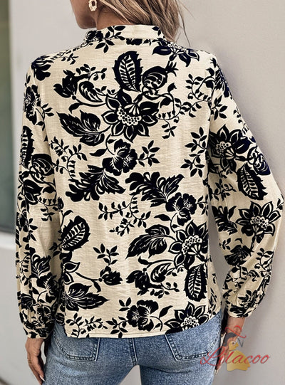 Women Retro Printed Shirt Top