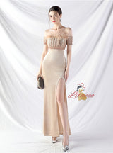 Mermaid Sequins Off the Shoulder Split Prom Dress