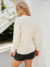 Women Long Sleeve Button Sweater