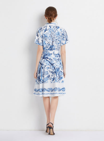 Slim-fit Short-sleeved Shirt Dress