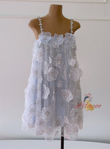 Three-dimensional Flower Sequined Gauze Dress