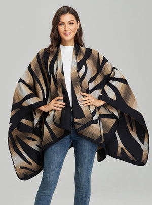 Ladies Scarf Zebra Split Shawl Cloak