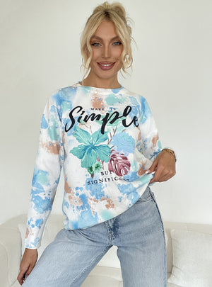 Women Printed Casual Thin Sweater