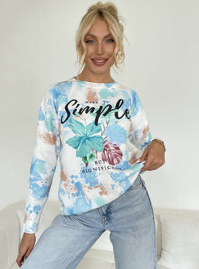 Women Printed Casual Thin Sweater