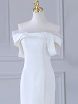 White Mermaid Off the Shoulder Wedding Dress