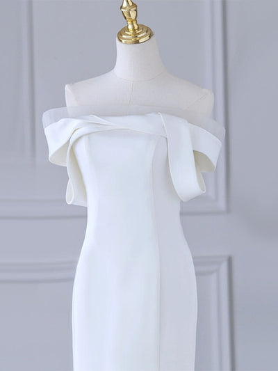 White Mermaid Off the Shoulder Wedding Dress