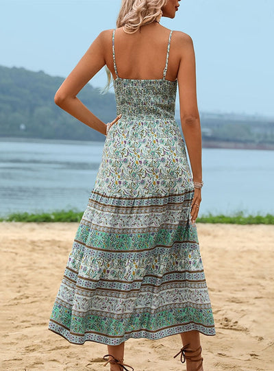 Suspender Print Summer Dress