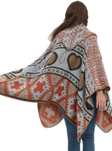 Cashmere-like Jacquard Flanged Hooded Shawl