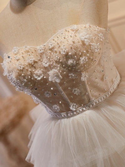 Tulle Sweetheart Beading Homecoming Dress
