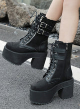 Thick Heel Thick Bottom Side Zipper Martin Boots