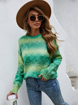Women Rainbow Pullover Color Sweater