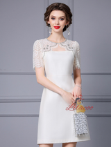 Black Satin Lace Mother Of The Bride Dress