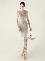 Mermaid Sequins Sleeveless Beading Prom Dress