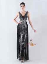 V-neck Sequins Mermaid Prom Dress