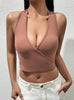 Deep V-neck Slim Short Top