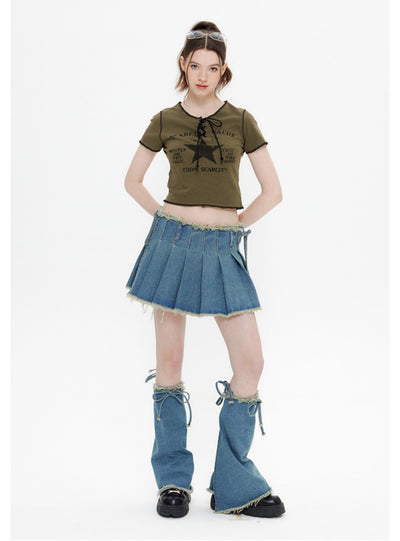 Lace Up Retro Short Sleeve T-shirt