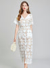 Sexy V-neck Lace Openwork Long Dress
