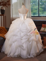Ball Gown White Tulle Wedding Dress
