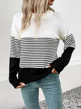 Long Sleeve Striped Contrast Sweater