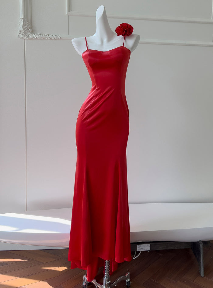 Three-dimensional Straps Flower Dress