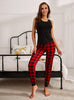 Vest Plaid Pajama Two Piece Suit