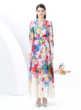 Long Sleeve Floral Print Long Dress