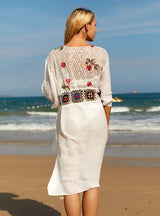 Laced Beach Lace Stitching Bikini Cover Up