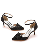 7 cm Rhinestone Pointed Stiletto Sandals