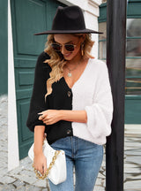 Single-breasted Spliced Cardigan Jacket