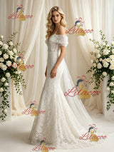 White Mermaid Lace Appliques Wedding Dress