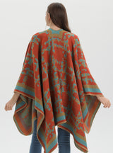 Retro Camouflage Plaid Split Shawl