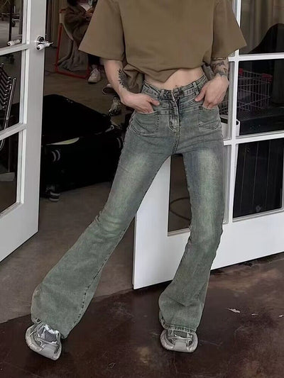 Retro Tight Slim High Waist Pants Jeans