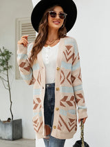 Diamond Loose Cardigan Jacquard Sweater Coat