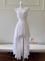 White Sleeveless Irregular Dress