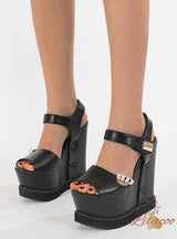 Thick-soled Wedge Fishmouth High Heels Sandals