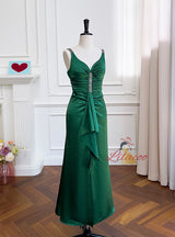 Sexy V-neck Sleeveless Sling Pleated Dress