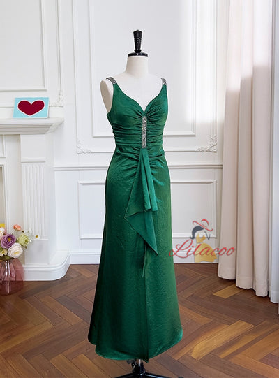 Sexy V-neck Sleeveless Sling Pleated Dress