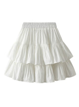 Solid Color High Waist Ruffled Skirt