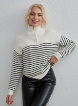 Leisure Stripe Long-sleeved Sweater
