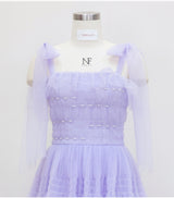 Purple Sleeveless Slim Waist Dress