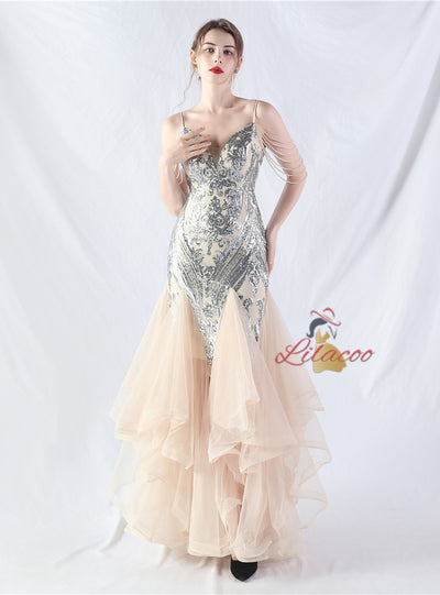 Mermaid Tulle Sequins Beading Prom Dress