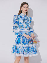 Palace Lace Stitching Printed Dress